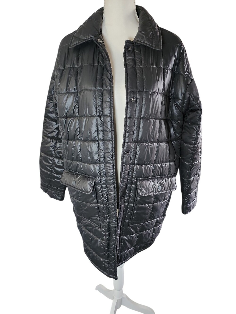 Offline By Aerie Black Quilted Puffer Coat Size Medium